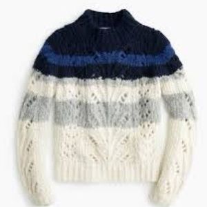 J Crew Point Sur Pointelle Sweater Medium NWT